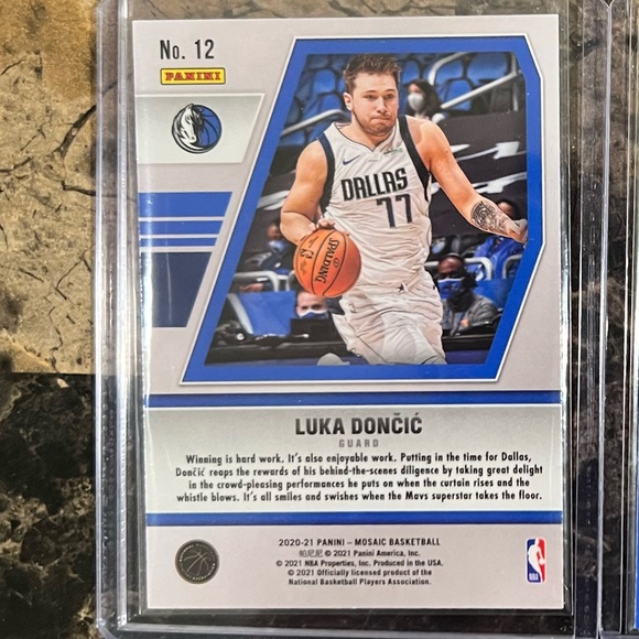 LUKA DONCIC “WILL TO WIN” CARD NBA MOSAIC 2020-21 DALLAS MAVERICKS - Picture 2 of 2